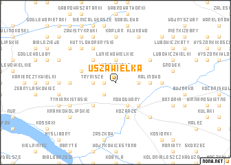 map of Usza Wielka