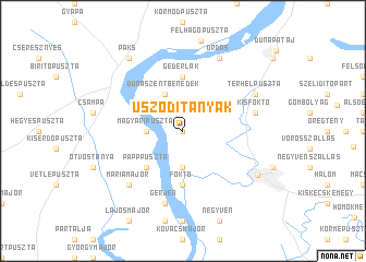 map of Uszóditanyák