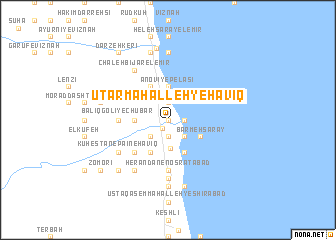 map of Ūtār Maḩalleh-ye Ḩavīq