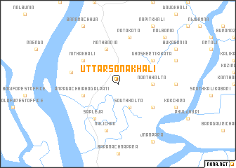 map of Uttar Sonākhāli