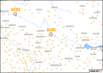 uvac srbija mapa Uvac (Serbia and Montenegro) map   nona.net uvac srbija mapa