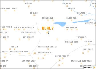 map of Úvaly