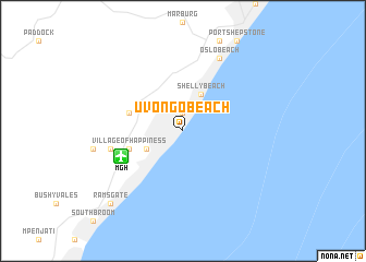 map of Uvongo Beach