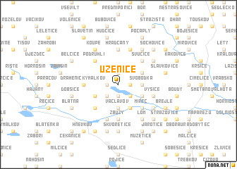 map of Uzenice