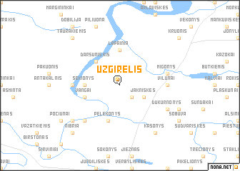 map of Užgirėlis