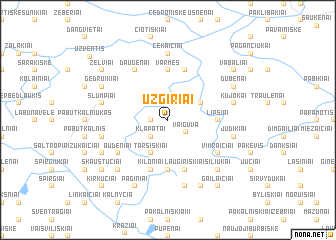 map of Užgiriai