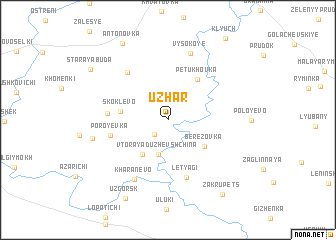 map of Uzharʼ