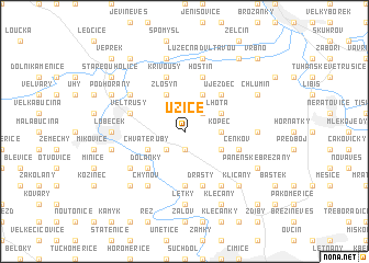 map of Úžice