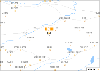 map of Uziņi