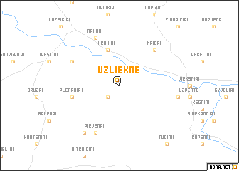 map of Užlieknė