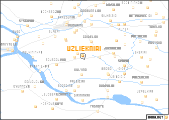 map of Užliekniai