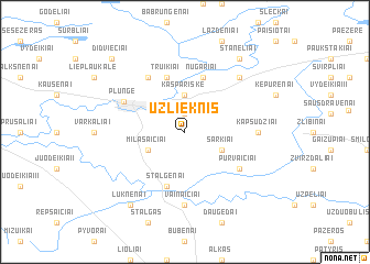 map of Užlieknis