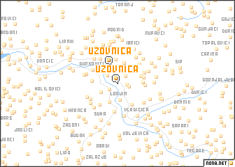 map of Uzovnica