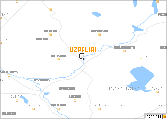 map of Užpaliai