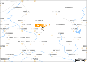 map of Užpelkiai