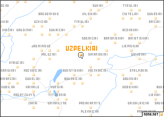 map of Užpelkiai