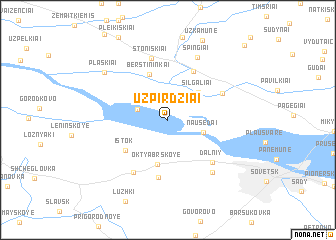map of Užpirdžiai
