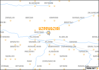 map of Užprūdžiai