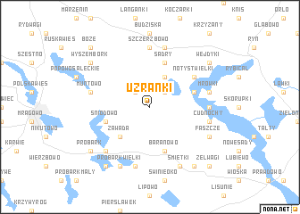 map of Użranki