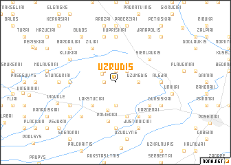 map of Užrudis