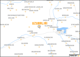 map of Užubaliai