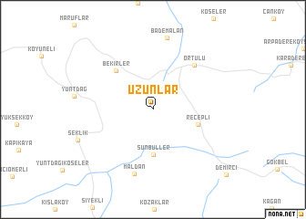 map of Uzunlar