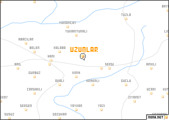 map of Uzunlar