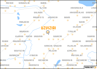 map of Užvižiai