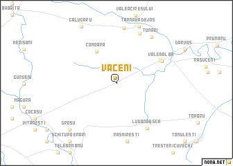 map of Văceni