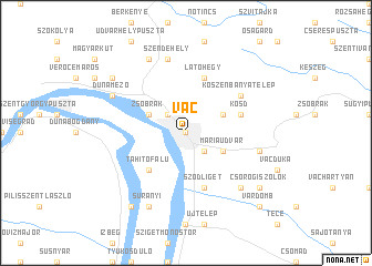 map of Vác