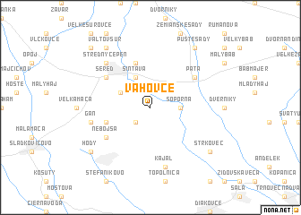 map of Váhovce