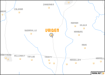 map of Vaiden