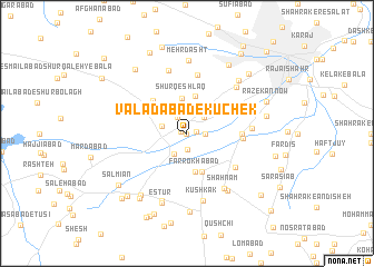 map of Valadābād-e Kūchek