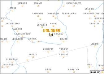 map of Valadés