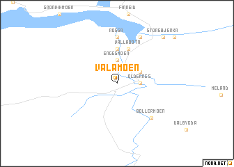 map of Valåmoen