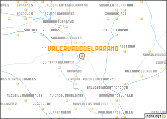 map of Valcavado del Páramo