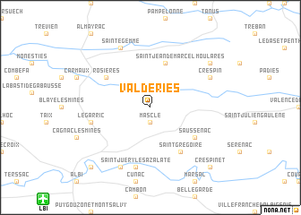 map of Valderiès