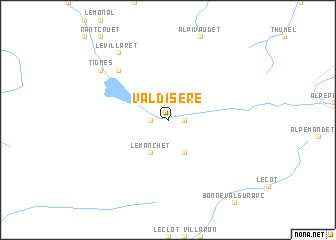 map of Val-dʼIsère