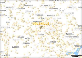 map of Vale Hills