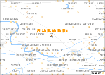 map of Valence-en-Brie