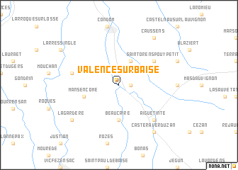 map of Valence-sur-Baïse