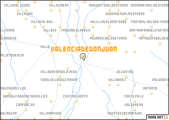 map of Valencia de Don Juan