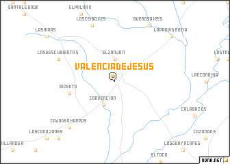 map of Valencia de Jesús