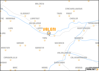 map of Văleni