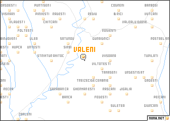 map of Văleni