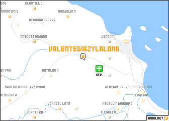 map of Valente Díaz y La Loma