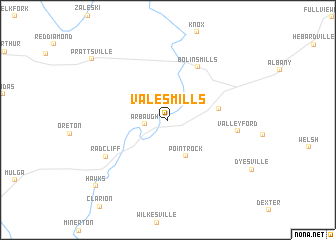 map of Vales Mills