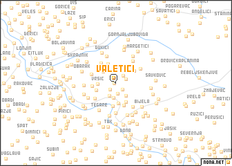 map of Valetići