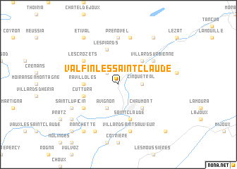 map of Valfin-lès-Saint-Claude