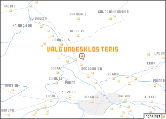 map of Valgundes Klosteris